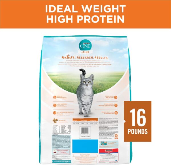 Purina ONE High Protein, Healthy Weight Dry Cat Food, +Plus Ideal Weight With Turkey - 16 lb. Bag - Image 6