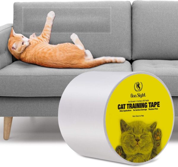 Cat Training Tape, Double Sided Cat Tape for Furniture, Cat Scratch Furniture Protector 4 In x 30 Yards Cat Scratch Deterrent for Furniture Couch Protector - Image 8