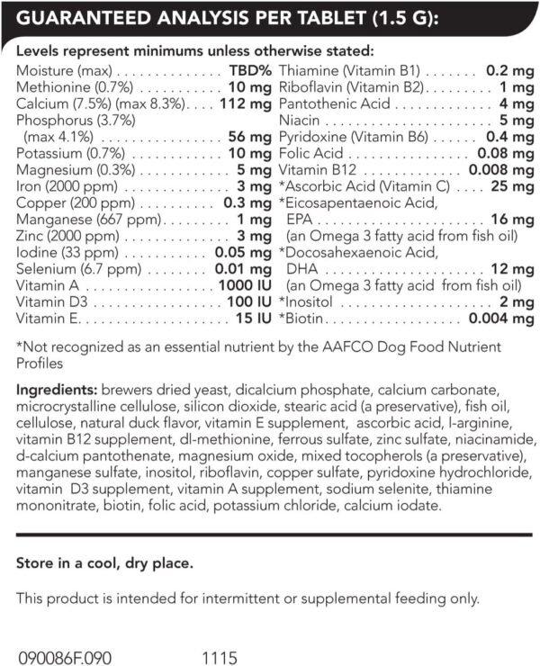 VETRISCIENCE Canine Plus MultiVitamin for Dogs - Vet Recommended Vitamin Supplement - Supports Mood, Skin, Coat, Liver Function, 90 Tablets - Image 4