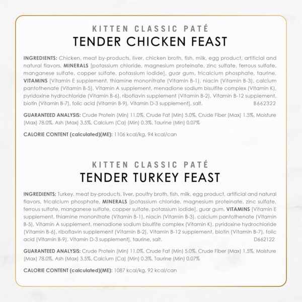 Purina Fancy Feast Tender Ocean Whitefish, Turkey, Chicken and Salmon Feasts Wet Kitten Food Variety Pack - (Pack of 24) 3 oz. Boxes - Image 6