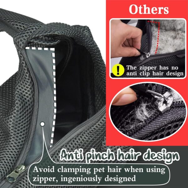 Dog Cat Sling Carrier, Adjustable Padded Shoulder Strap, with Mesh Pocket for Outdoor Travel (S - Up to 4 lbs, Black - Black) - Image 2