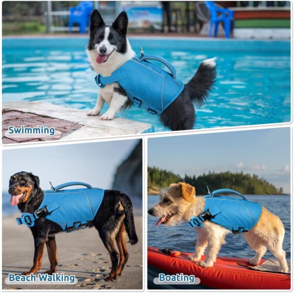 ASENKU Lightweight Dog Life Jacket,Dog Life Vest for Swimming Boating, Dog Swimming Vest with High Flotation Pet Life Jacket for Small Medium and Large Dogs - Image 7