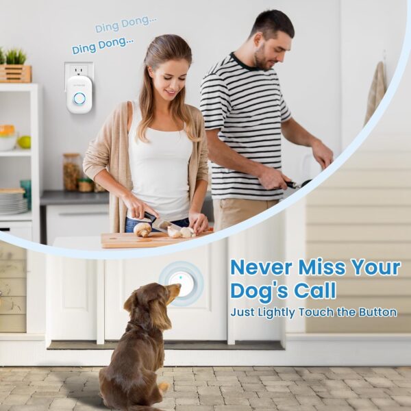 Dog DoorBell for Potty Training, Wireless Doggie Door Bell Operating at 1000 Feet with IP65 Waterproof Touch Button, 32 Melodies - Image 7