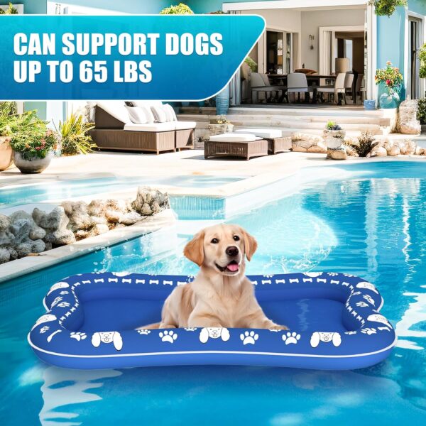 Dog Floats for Pool, Pet Pool Raft and Float with Durable Design, Inflatable Pool Floats for Medium and Large Dogs Up to 88lb, Float for Adult Dogs and Puppies Puppy Swimming - Image 5