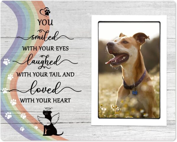 SteadStyle Pet Memorial Picture Frame - Sympathy Gift for Loss of Dog - in Memory of Pet, Paw Prints Photo Frames 4x6 for Loss of Dog Cat Remembrance Gifts for Pet Lovers…