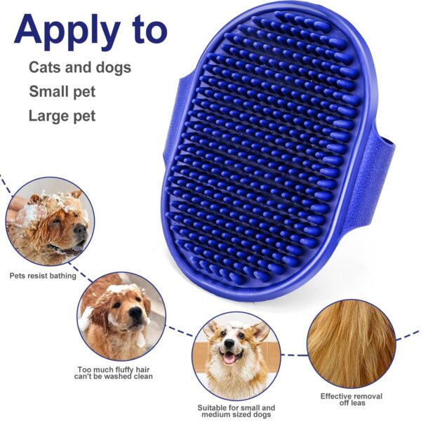 Pet grooming brush for dogs and cats, soft and durable handheld pet hair removal brush (Dark Blue + Orange) - Image 7