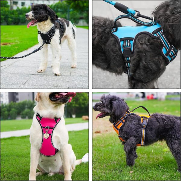 No Pull Dog Harness with Contrl Handle +5 Ft Heavy Duty Dog Leash Set,Adjustable & Reflective Dog Vest Harness for Small Medium Large Dog(Black,M) - Image 7