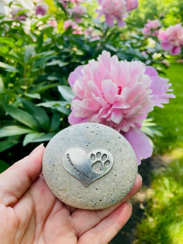 Comforting Dog Memorial Gift - Sympathy or Condolence Gift for Loss of Pet - Forever in my Heart Stone by Whitney Howard Designs - Image 2