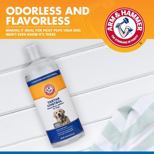 Arm & Hammer for Pets Dental Water Additive for Dogs, Tartar Control | Dog Dental Care Reduces Plaque & Tartar Buildup Without Brushing | 16 Fl Oz (Pack of 1), Odorless and Flavorless - Image 6