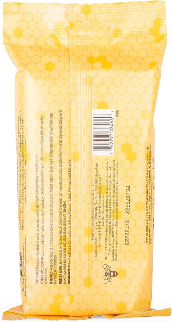 Burt's Bees for Pets Puppy Wipes - Puppy & Dog Wipes for Cleaning and Grooming - Tearless Solution - Cruelty Free, Formulated without Sulfates and Parabens, pH Balanced for Dogs - 50 Count - Image 6