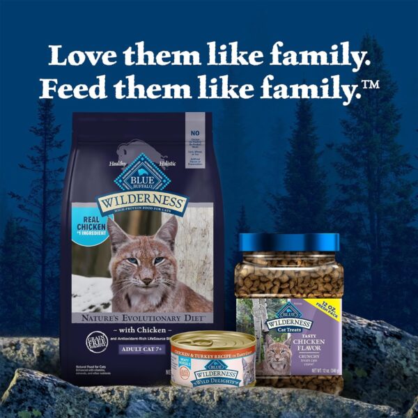 Blue Buffalo Wilderness Natural Mature Dry Cat Food for Cats 7+ Years, High-Protein and Grain-Free Diet, Supports Immune System Health and Energy to Stay Active, Chicken, 5-lb. Bag - Image 9