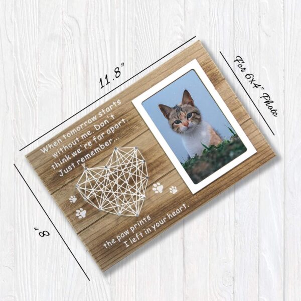 Dog Cat Memorial Gifts - Paw Prints Sympathy Picture Frame for Pet Loss - 4x6 Inches Photo - Image 5