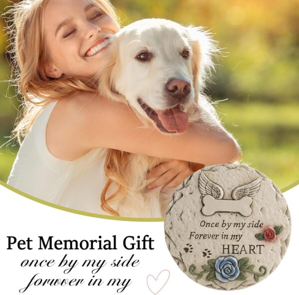 Pet Memorial Stone for Loss Dog or Cat, Dog Passing Away Sympathy Bereavement Gifts, Pet Grave Markers with Paw Prints Funerary Headstones Outdoor Garden - Image 4