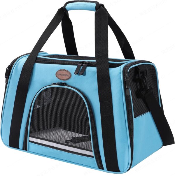 Cat Carrier Dog Carrier Pet Carriers for Medium Small Cats Dogs Puppies up to 25 Lbs,TSA Airline Approved Small Dog Cat Carriers Soft Sided,Collapsible Travel Puppy Carrier (Blue, Large)