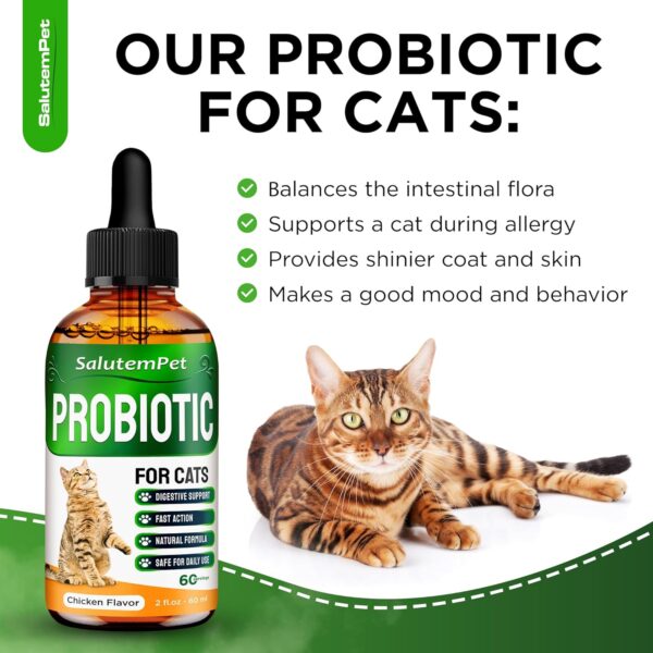 Cat Probiotic | Liquid Cat Probiotics for Indoor Cats | Cat Digestive Support | Probiotics for Cats Supplements | Natural Prebiotic for Cats | Liquid Probiotic for Cats | 2 Oz - Image 2