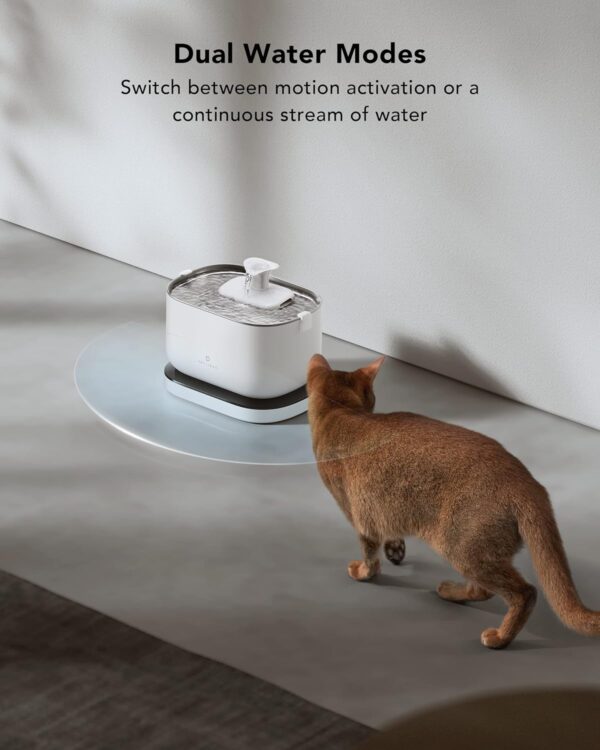 PETLIBRO Cat Water Fountain,Wireless Pet Fountain Battery Operated,2.5L/84oz Dockstream Automatic Dog Water Dispenser for Drinking with Quiet Pump Inside Stainless Steel Tray Easy Clean BPA-Free - Image 6