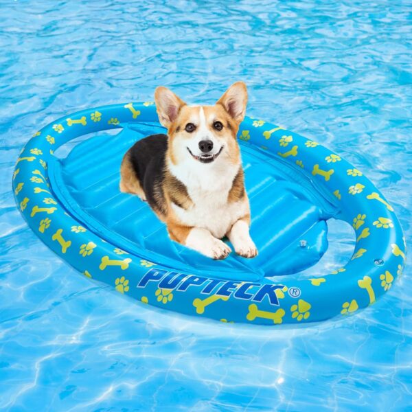 PUPTECK Inflatable Dog Pool Float - Portable Summer Pet Raft Floating Row Bed for Lake Swimming Outdoor Water Games Cooling