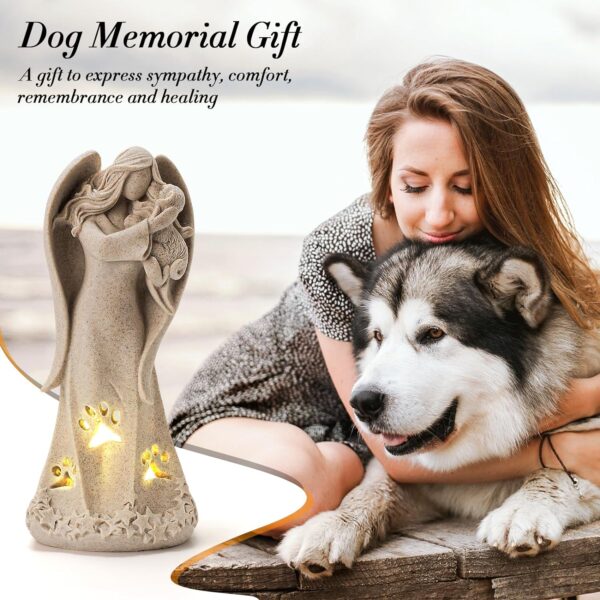 Dog Memorial Gifts for Loss of Dog, Pet Memorial Gifts for Dog, Pet Loss Gifts Dog, Bereavement Gifts for Loss of Pet, Hand-Sculpted Dog Sympathy Gifts (Granite) - Image 2