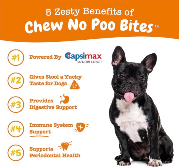 Zesty Paws Chew No Poo Bites for Dogs - Stool Eating Deterrent Soft Chews for Dogs - Gut, Periodontal & Immune System Support - Premium DE111 Bacillus subtilis Probiotic Chicken - 90 Count - Image 2