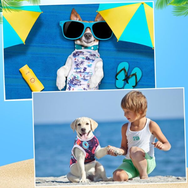 32 Pack Summer Hawaiian Dog Shirts Small for Dog Hawaiian Dog T Shirts Summer Pet Shirt Doggie Vest Puppy Clothes Flamingo Dog Top Sleeveless Vest Dog Apparel for Dogs Cats(Small) - Image 4