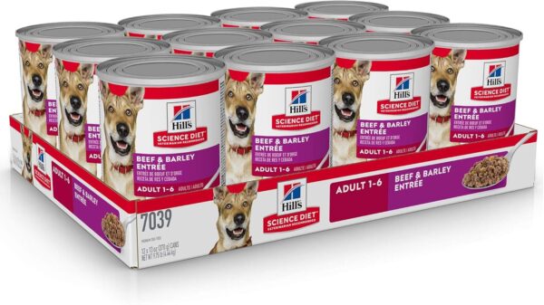 Hill's Science Diet Adult 1-6, Adult 1-6 Premium Nutrition, Wet Dog Food, Beef & Vegetables Loaf, 13 oz Can, Case of 12 - Image 2