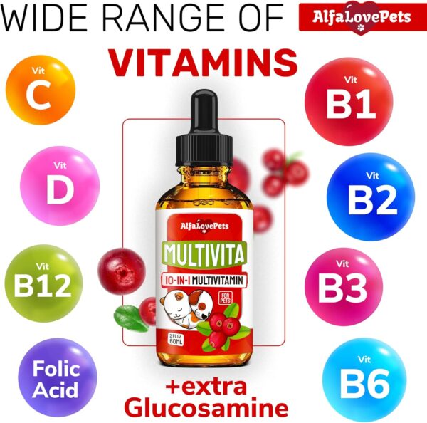 Dog Vitamins and Supplements ✿ Cat Multivitamin ✿ Cat and Dog Supplements & Vitamins ✿ Multivitamins for Dogs ✿ Hip & Joint Pet Vitamins ✿ Vitamin C for Dogs ✿ Vitamin B12 for Cats ✿ Made in USA ✿ 2Oz - Image 3