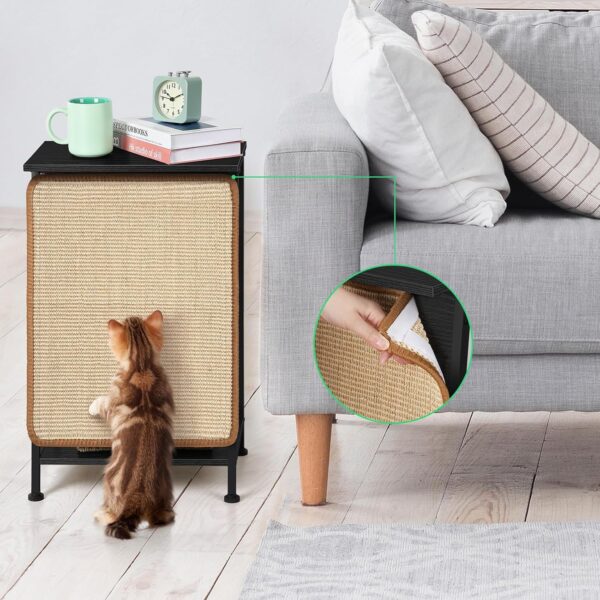 Cat Furniture End Table Modern Table with Cats Scratcher 4-in-1 Side Table for Cat Kittens, A-Frame Cat Bed Cat Table Bed with Replaceable Sisal Scratch Scratching Pad Mat for Living Room - Image 2