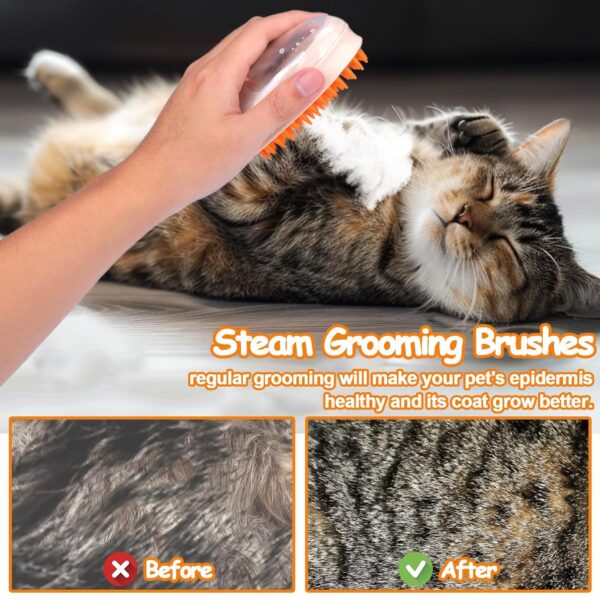 AIERSA 4 in 1 Cat Steam Brush,Spritz Defur Comb for Cats,New Upgrade Cat Grooming Brush with Real Steam,Wood's Lamp,Electric Massage,Clean - Image 4