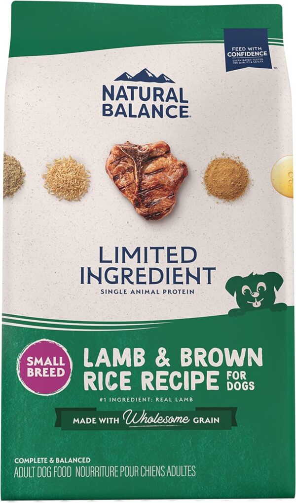 Natural Balance Limited Ingredient Small-Breed Adult Dry Dog Food with Healthy Grains, Lamb & Brown Rice Recipe, 12 Pound (Pack of 1)