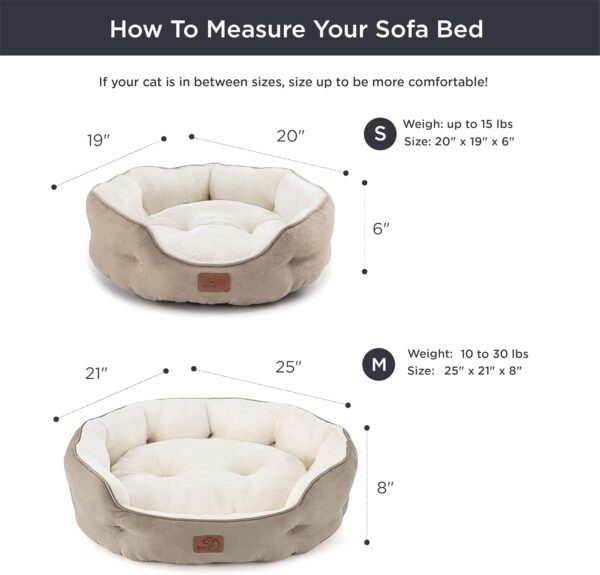 Bedsure Dog Beds for Small Dogs - Round Cat Beds for Indoor Cats, Washable Pet Bed for Puppy and Kitten with Slip-Resistant Bottom, 20 Inches, Taupe - Image 9