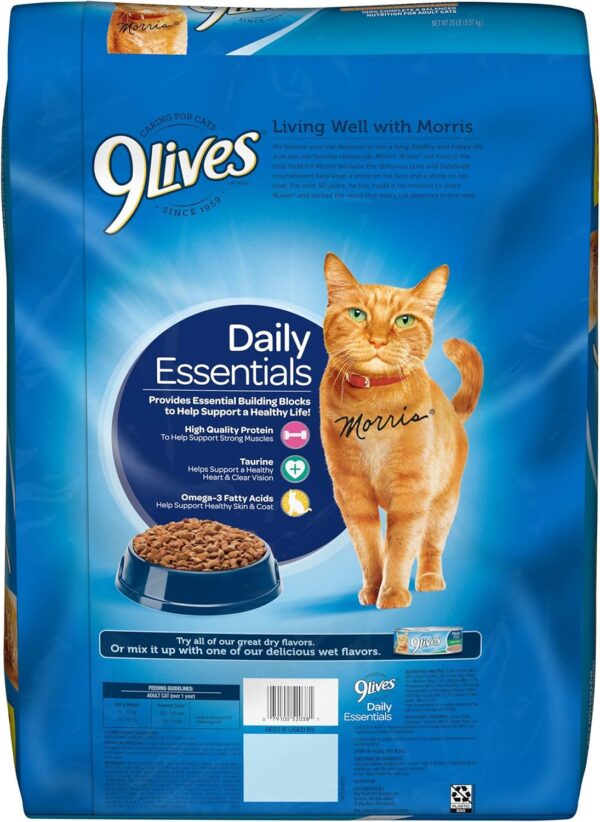 9Lives Daily Essentials Dry Cat Food With Chicken, Beef & Salmon Flavors, 20 lb Bag - Image 2