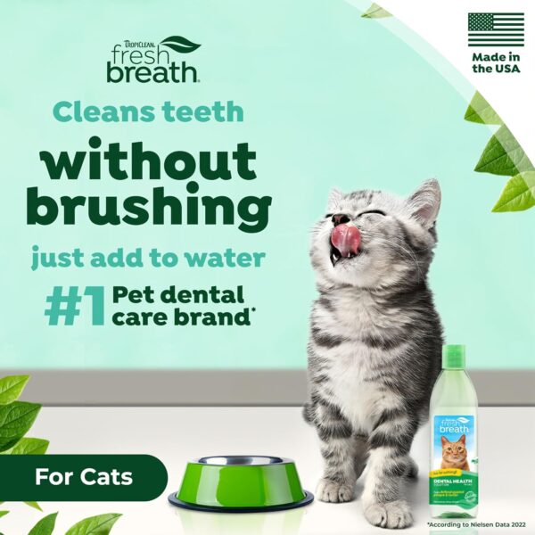 TropiClean Fresh Breath for Cats | Cat Dental Care and Teeth Cleaning | Breath Freshener | Water Additive for Cats | Made in the USA | 16 oz. - Image 2