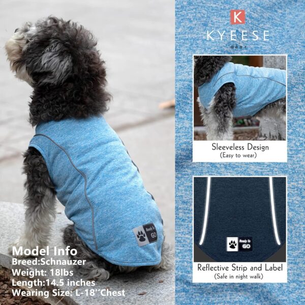 KYEESE 2Pack Dog Shirt for Small Dogs Sports Athletic Breathable Shirts with Reflective Stripe Athletic Tank Top Lightweight Dog Clothes,Grey+Blue,L - Image 3