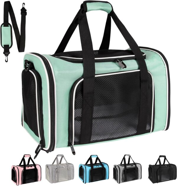 Dog Cat Carrier Pet Carriers for Small Medium Large Cats Dogs Carrier Soft Sided Small Puppy Dog Carrier Portable Foldable Airline Approved Dog Cat Travel Carrier Green Medium