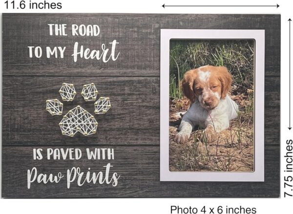 Pet Memorial Gifts for Dogs, Dog Memorial Gifts for Loss of Dog, Dog Loss Sympathy Gift, Pet Remembrance Gift, Dog Picture Frame, Pet Loss Gifts 4x6 in Photo (Grey) (Gray) - Image 4