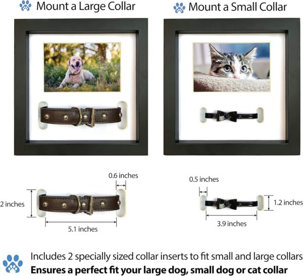 Dog Memorial Picture Frame with 5 Display Options- Dog Collar Memorial Frame Gift - Cat or Dog Pet Loss Gift for a Grieving Friend - Pet Remembrance Gift and Sympathy Photo Keepsake - Image 3