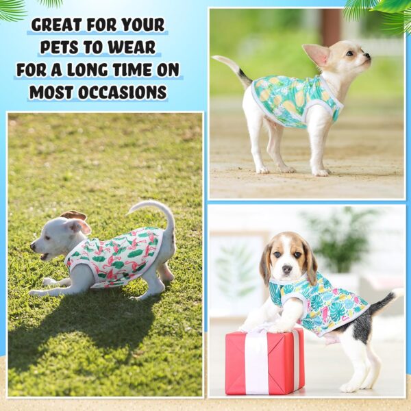 32 Pack Summer Hawaiian Dog Shirts Small for Dog Hawaiian Dog T Shirts Summer Pet Shirt Doggie Vest Puppy Clothes Flamingo Dog Top Sleeveless Vest Dog Apparel for Dogs Cats(Small) - Image 6