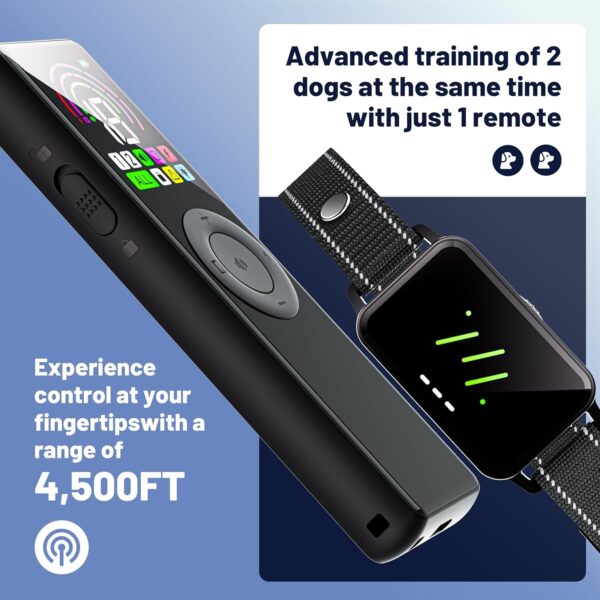 Dog Shock Collar 4500FT-Dog Training Collar with Remote for Small Medium Large Dogs10-120lbs,Waterproof Collars,Electric Dog Collar with Adjustable Beep(1-10),Vibration,Safe Shock Modes - Image 5