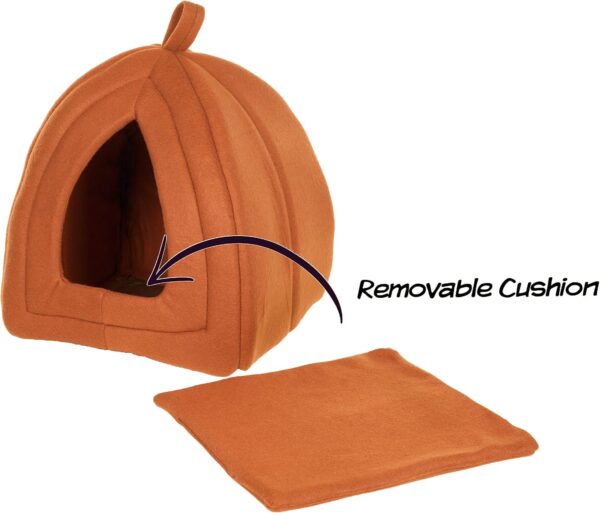 Cat House - Indoor Cat Bed with Removable Foam Cushion - Pet Tent for Kittens, Rabbits, Guinea Pigs, and Other Small Animals by PETMAKER (Brown) - Image 3