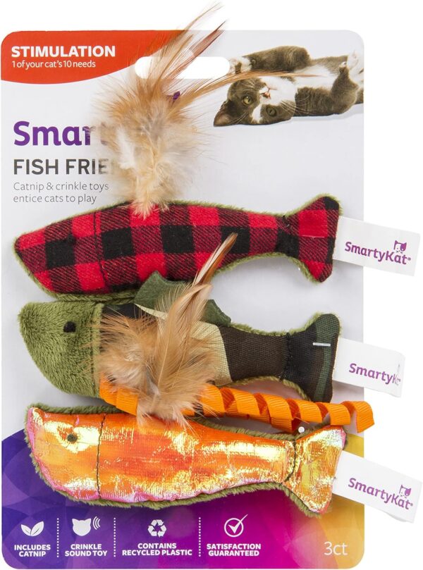 SmartyKat (3 Count Fish Friends Crinkle Catnip Cat Toys - Multi Color, 3 Count - Image 6