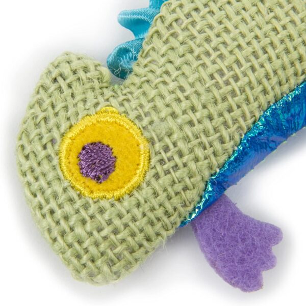 Petlinks HappyNip Crinkle Chameleon Cat Toy, Contains Silvervine & Catnip - Green, One Size - Image 2