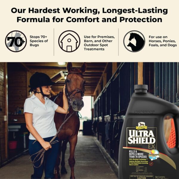 Absorbine UltraShield EX 128oz Insecticide, Kills & Repels Flies, Mosquitoes, Ticks, Fleas, Lice, Use on Horses, Dogs, Premises - Image 2