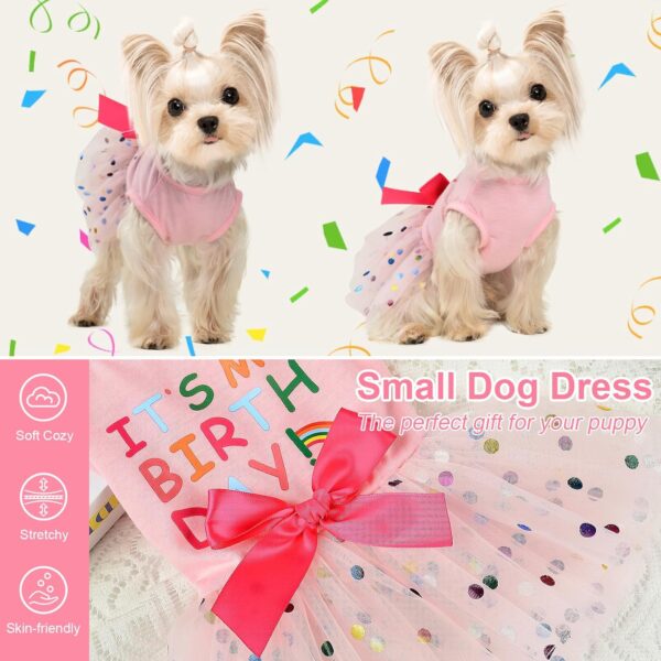 Dog Birthday Dress, Dog Dresses for Small Dog Girls, Cute Pet Princess Puppy Clothes Female Dog Clothes for Chihuahua Yorkie Clothes Small Dog Birthday Outfit Apparel - Image 5