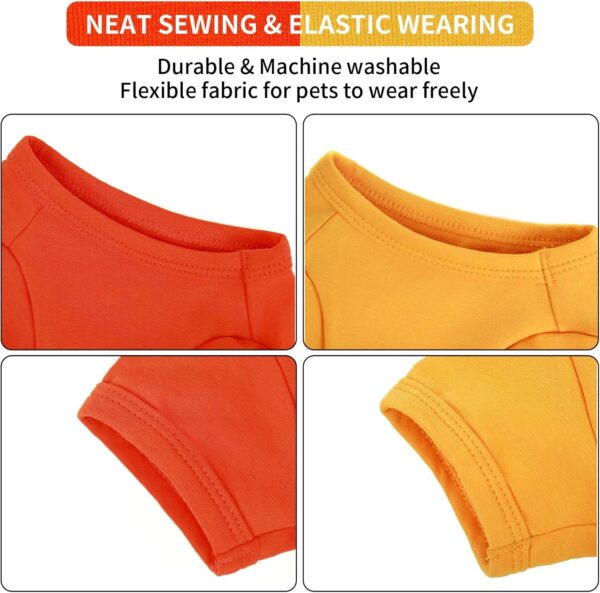 Koneseve Dog Shirts Breathable Cotton Dog Clothes Stretchy T-Shirt for Small Medium Large Dogs Cat Shirt Soft Puppy Outfit Kitten Apparel Pet Pullover Tee Blank Sweatshirt 2-Pack Yellow & Orange 4XL - Image 6