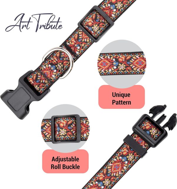 Dog Collars for Small Medium & Large Dogs Stocking Stuffer Long Lasting, Adjustable, Strong Durable Collars for Dogs, Choose from Stunning Patterns and Colors. Red Woven Dog Collar - Image 5