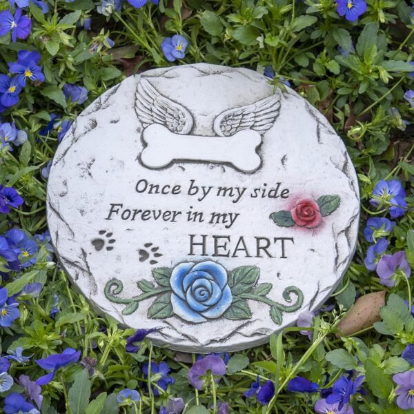 Pet Memorial Stone for Loss Dog or Cat, Dog Passing Away Sympathy Bereavement Gifts, Pet Grave Markers with Paw Prints Funerary Headstones Outdoor Garden - Image 7