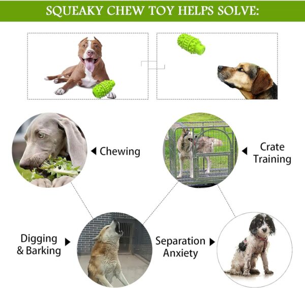 Natural Rubber Dog Toy for Large Medium Breed Aggressive Chewer Super Power Dog Chew Toys Squeaky Dog Birthday Toy Dog Toothbrush Interactive Tough Durable Dog Toys(Green,Large) - Image 4