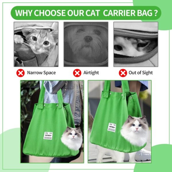 Cat Carrier Soft for Walk, Cat Restraint Bag for Claw Care Nail Trimming, Cat Backpack Carrier Bag for Small Cats and Dogs, Pet Out Canvas Shoulder Bag (Up to 16.5 Pounds) - Image 4