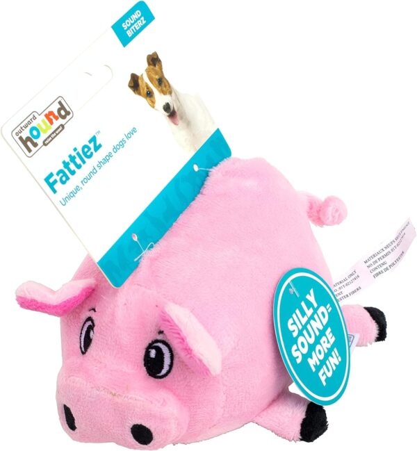 Outward Hound Fattiez Pig Plush Squeaky Dog Toy, Small - Image 6