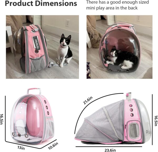 Cat Backpack Carrier,Expandable Pet Bubble Backpack Airline Approved, Pet Travel Carrying Bag for Small Medium Cats and Puppy with Hiking Walking Outdoor Use - Image 3